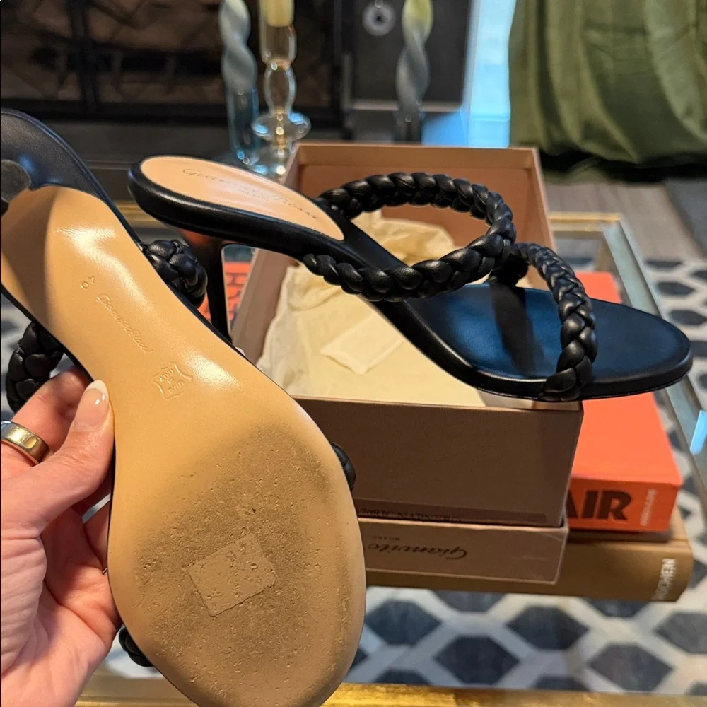 Gianvito Rossi Black Braided Nappa Sandals - Picture 3 of 4